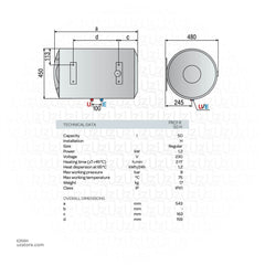 ARISTON WATER HEATER 50L H ITALY
