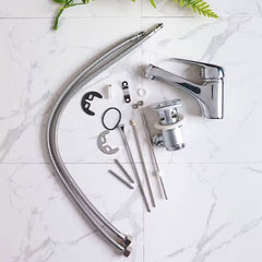 MILANO BASIN MIXER - TARKI  2 Hose For Hot & Cold Water Pop-Up Waste