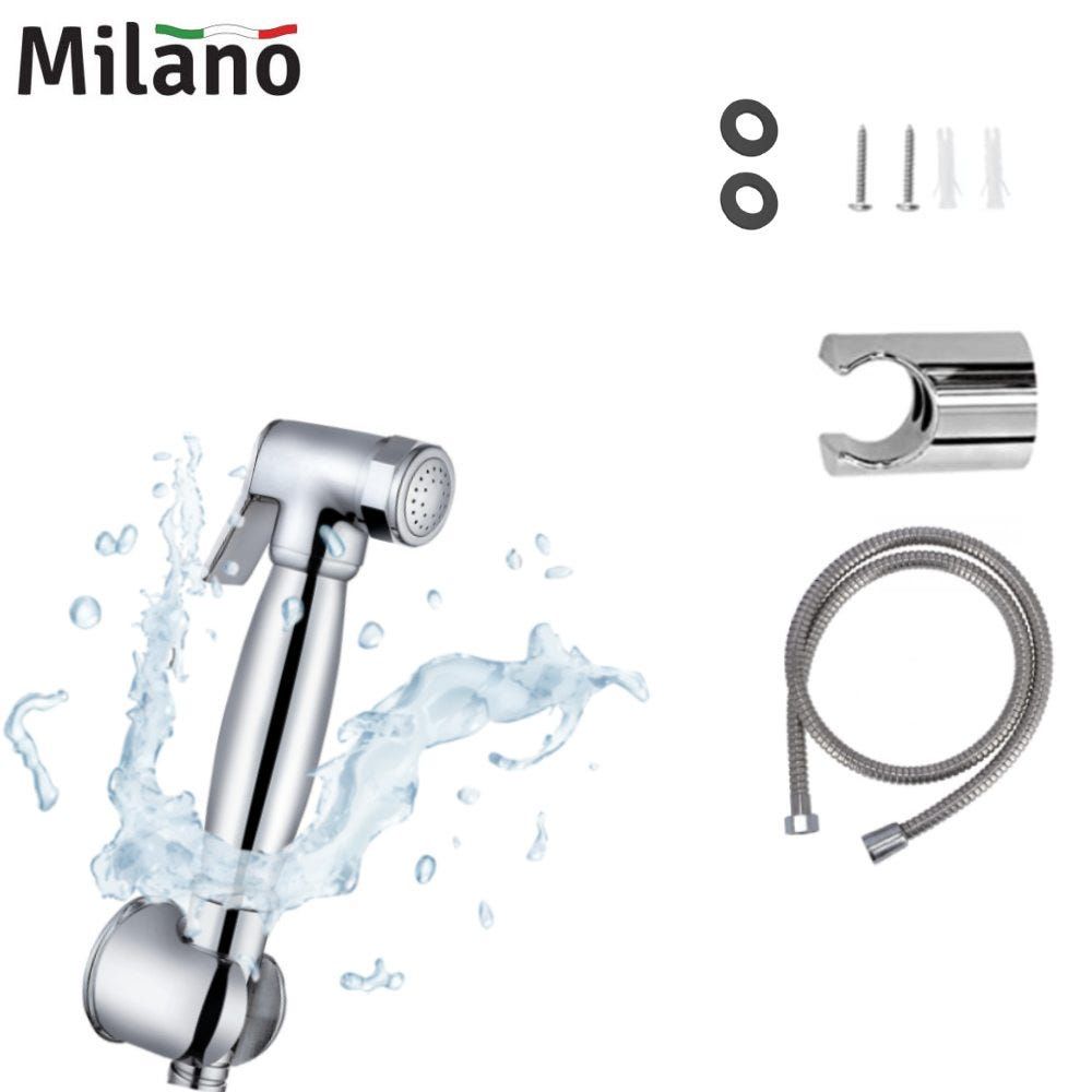 Milano Luxury Brass Shattaf Set | Chrome | Premium Handheld Bidet Spray, Brass Construction, Durable Chrome Finish | 3-Year Warranty