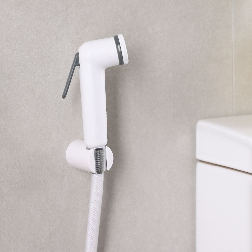 Milano Deluxe Plus Shattaf | White | Elegant Handheld Bidet Spray Set, ABS Body, Durable Finish, Essential Bathroom Accessory | 3-Year Warranty