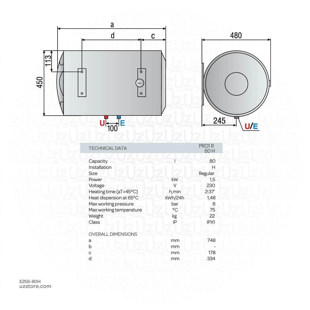 WATER HEATER 80L H - CHINA ARISTON