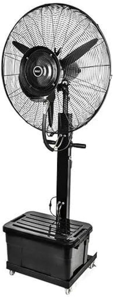 Veto Pedestal Fans 26" Metal Oscillating Commercial High-Velocity Outdoor indoor Mist Fan Black Industrial Cool